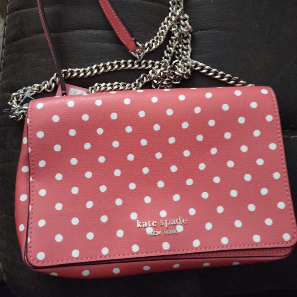 Kate Spade Pink Polka Dot Crossbody Bag